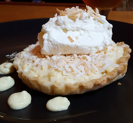 restaurant navona coconut cream pie closeup