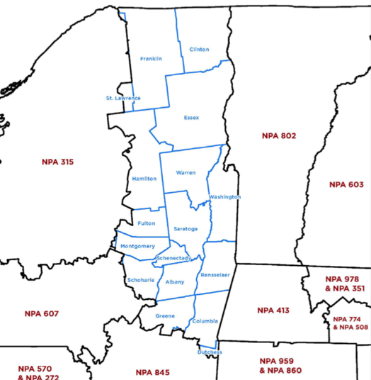 518 area code map