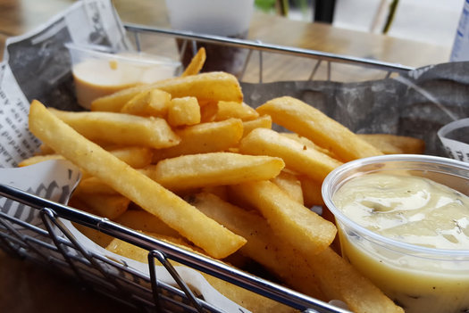 Crave fries with dipping sauce