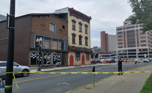 scene of 50 Hudson Ave collapse