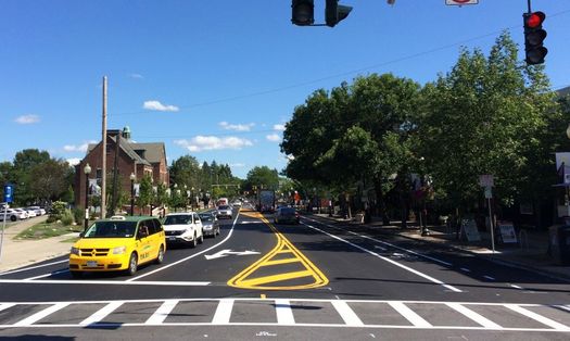 Madison Ave road diet striping