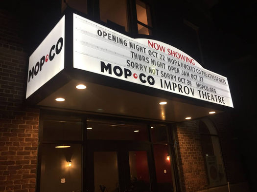 MopCo theater marquee night