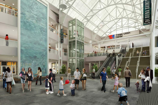 TU Center atrium renovation interior