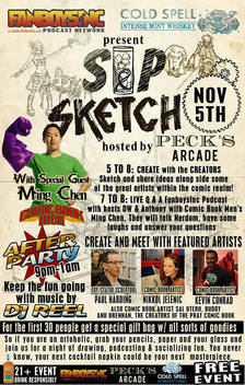 fanboys sip sketch pecks arcade poster