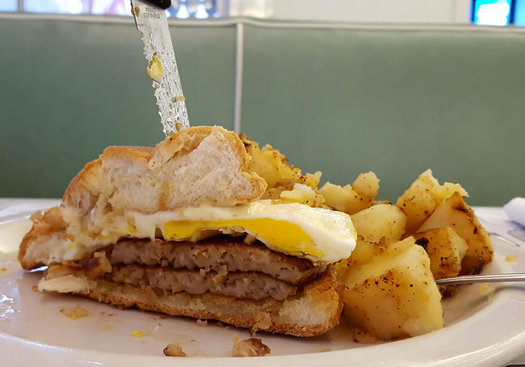 gibby's diner breakfast sandwich cross section