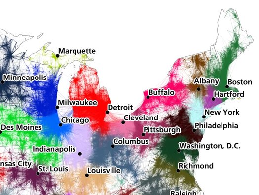 commuting regions map New York State