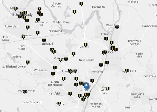 Dangerous By Design 2016 Albany pedestrian deaths map 2005-2014