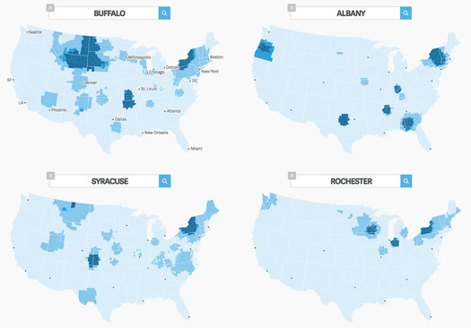 upstate cities twitter mentions qz maps