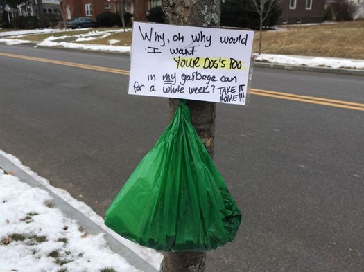 Euclid Ave dog poop note