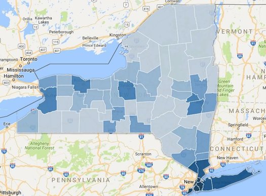 New York State counties population density 2016