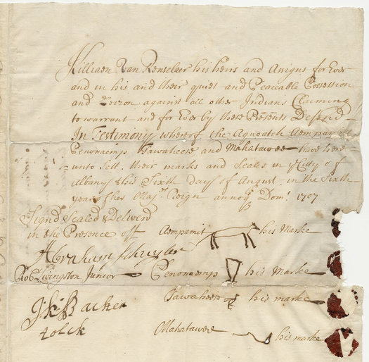 Rensselaerwyck Native American deed 1708