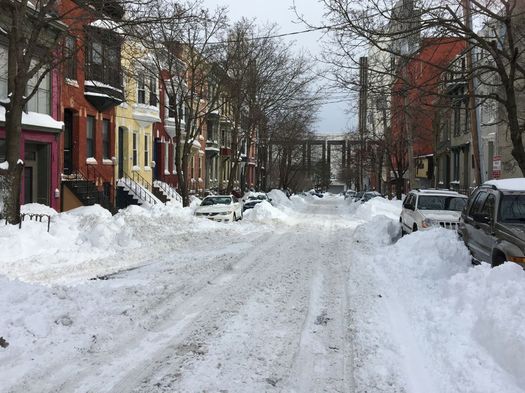 day after 2017 March blizzard Hudson Ave