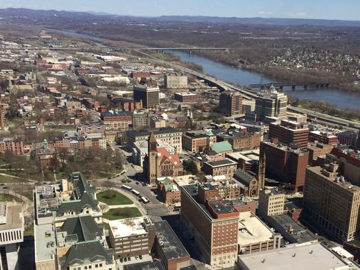 Corning Tower view downtown Arbor Hill Warehouse District 2017-April