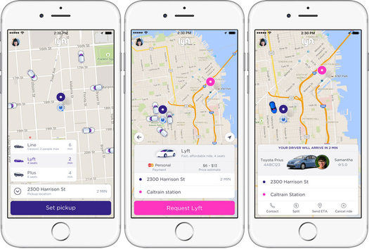 Lyft app screenshots