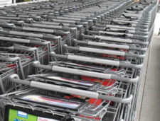 supermarket carts lined up