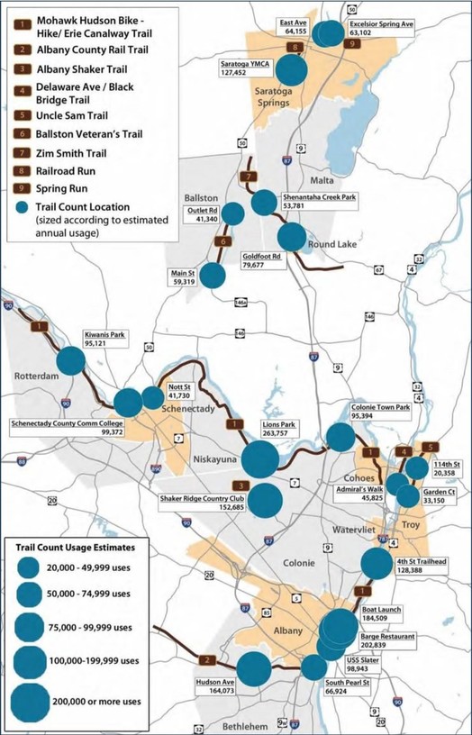 CDTC trail usage 2016 map