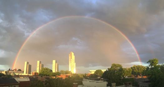 Empire State Plaza rainbow by Sam K 2017-June