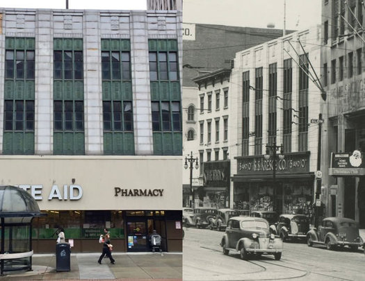 North Pearl Street Rite Aid building historical comparison