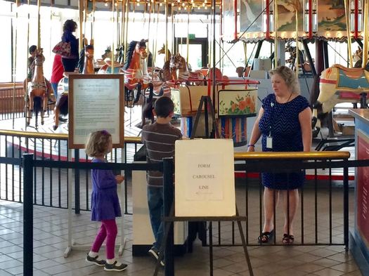 State Museum Carousel Ann Winnicki kids in line