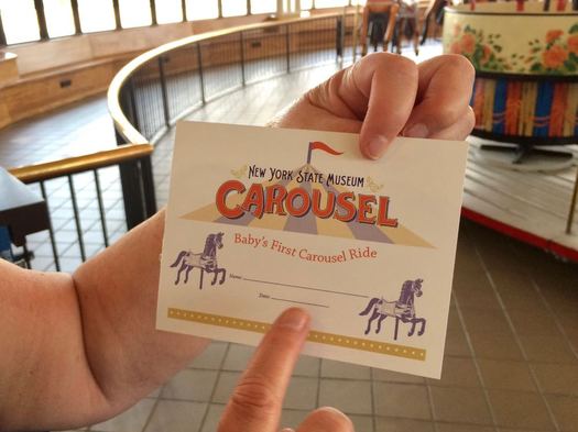 State Museum Carousel baby's first carousel ride certificate