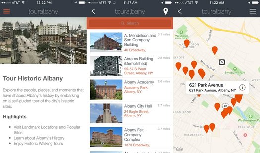 Tour Albany app screenshots