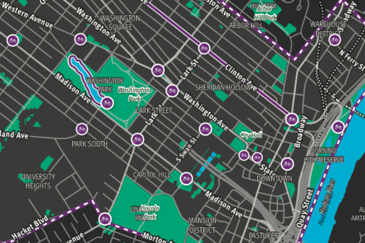 cdta bike share locations 2017 Albany cropped