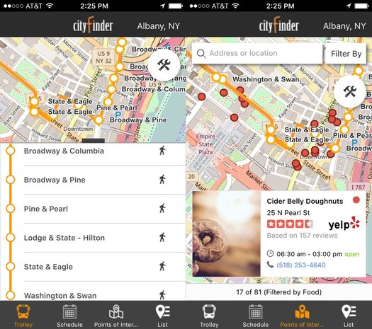 cityfinder app screenshots