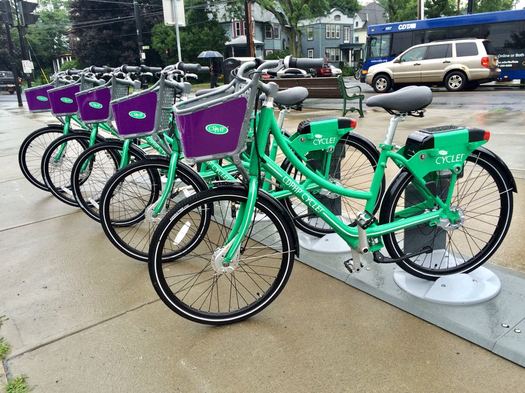 bike share bikes at Madison and Western