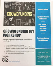 Innovate518 crowdfunding workshop poster