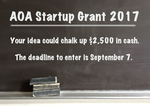 AOA Startup Grant 2017 announce billboard