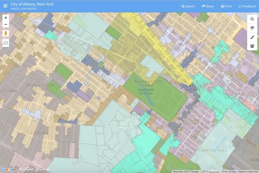 search albany zoning map screenshot