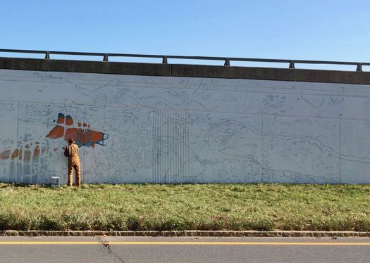 Capital Walls murals 2017 October in progress Baxter