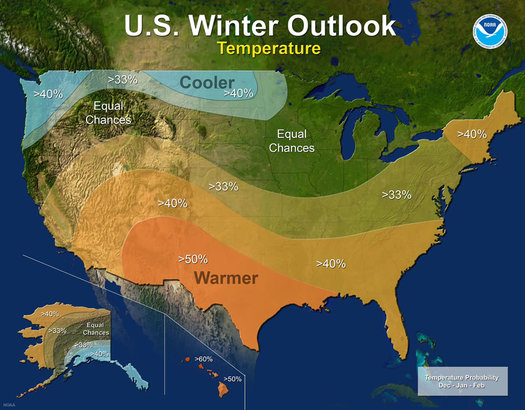 NOAA winter outlook 2017-2018 temperature