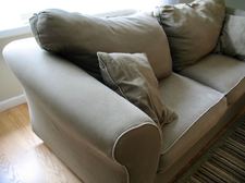 sage green couch