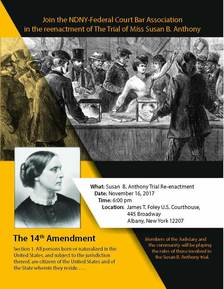 Susan B Anthony trial re-enactment poster