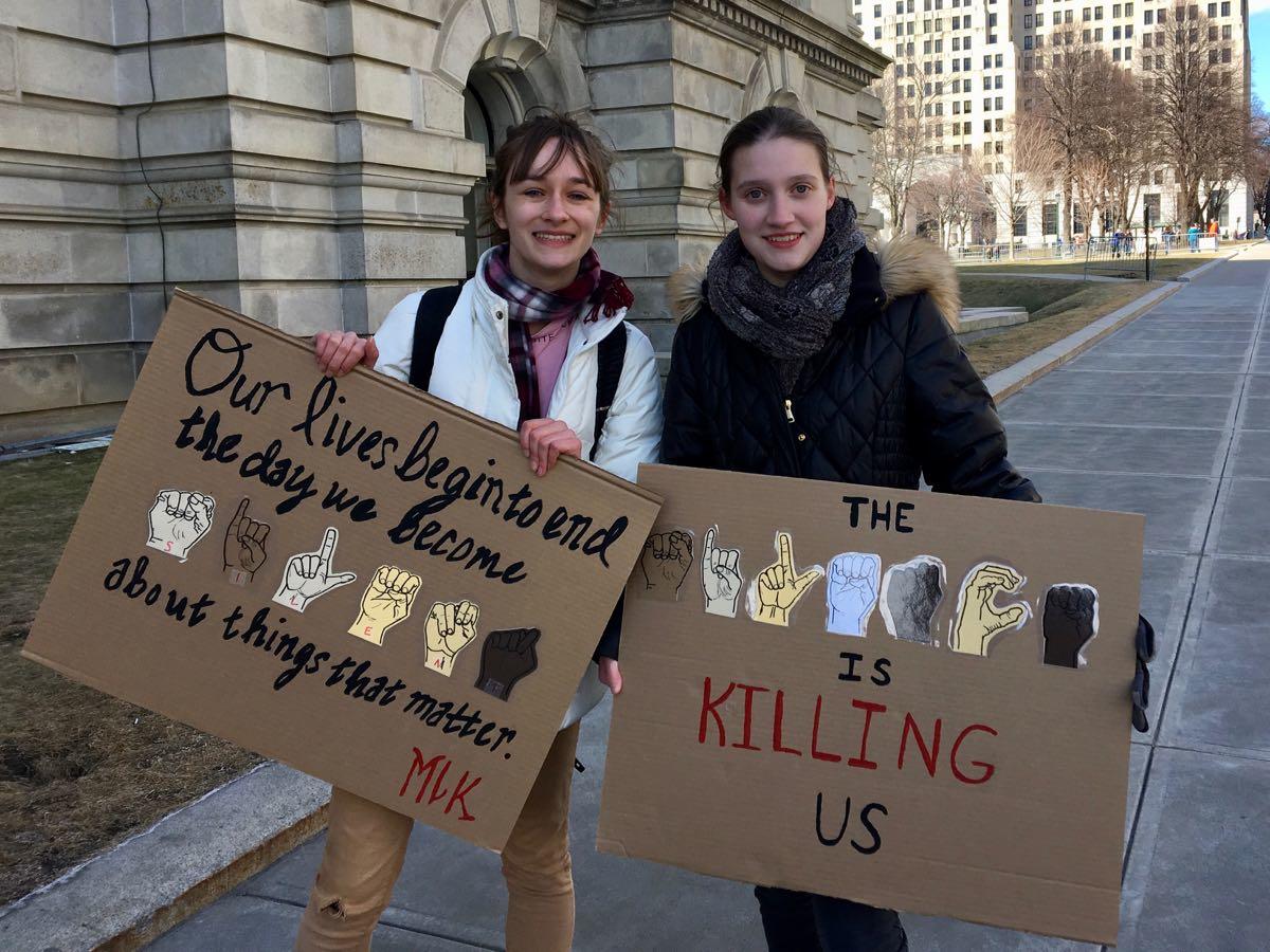 Albany March for Our Lives Carley and Hannah