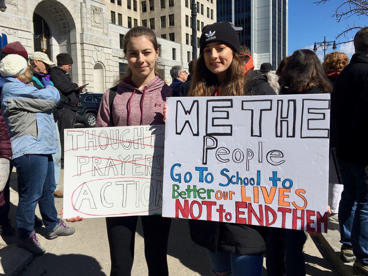 Albany March for Our Lives Schuyler and Kate