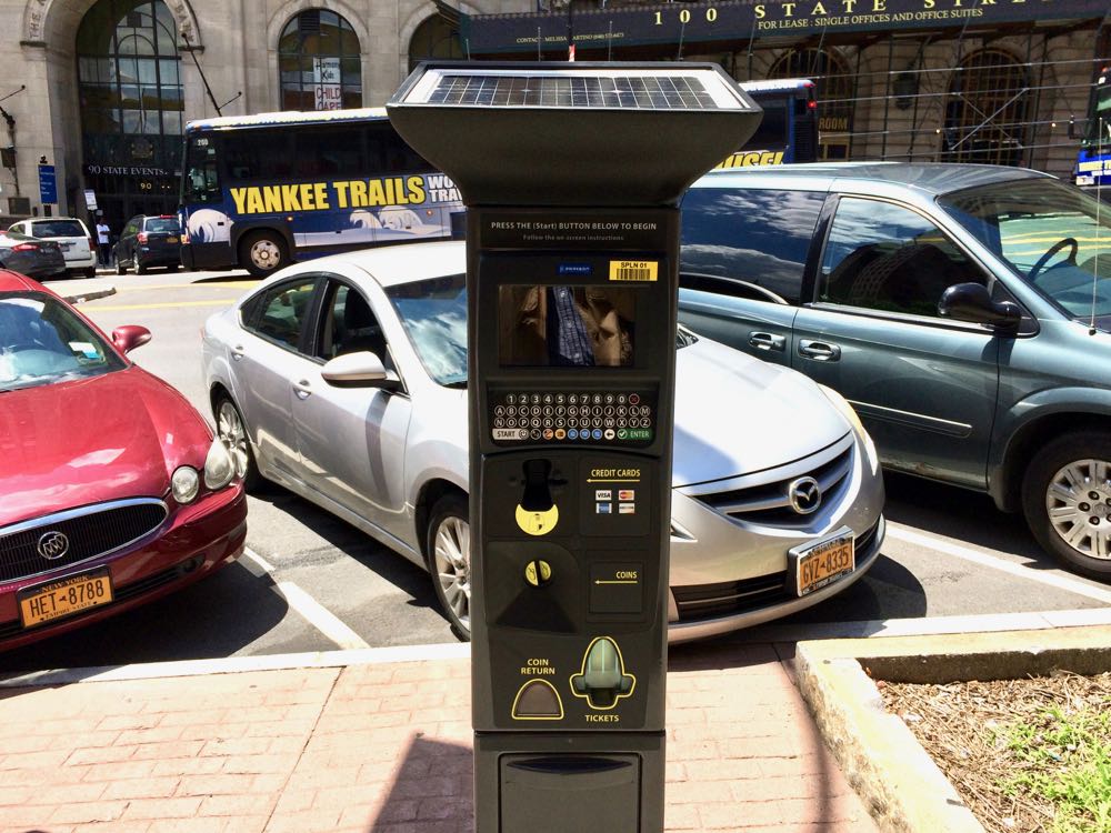 Albany pay by plate parking meter State Street