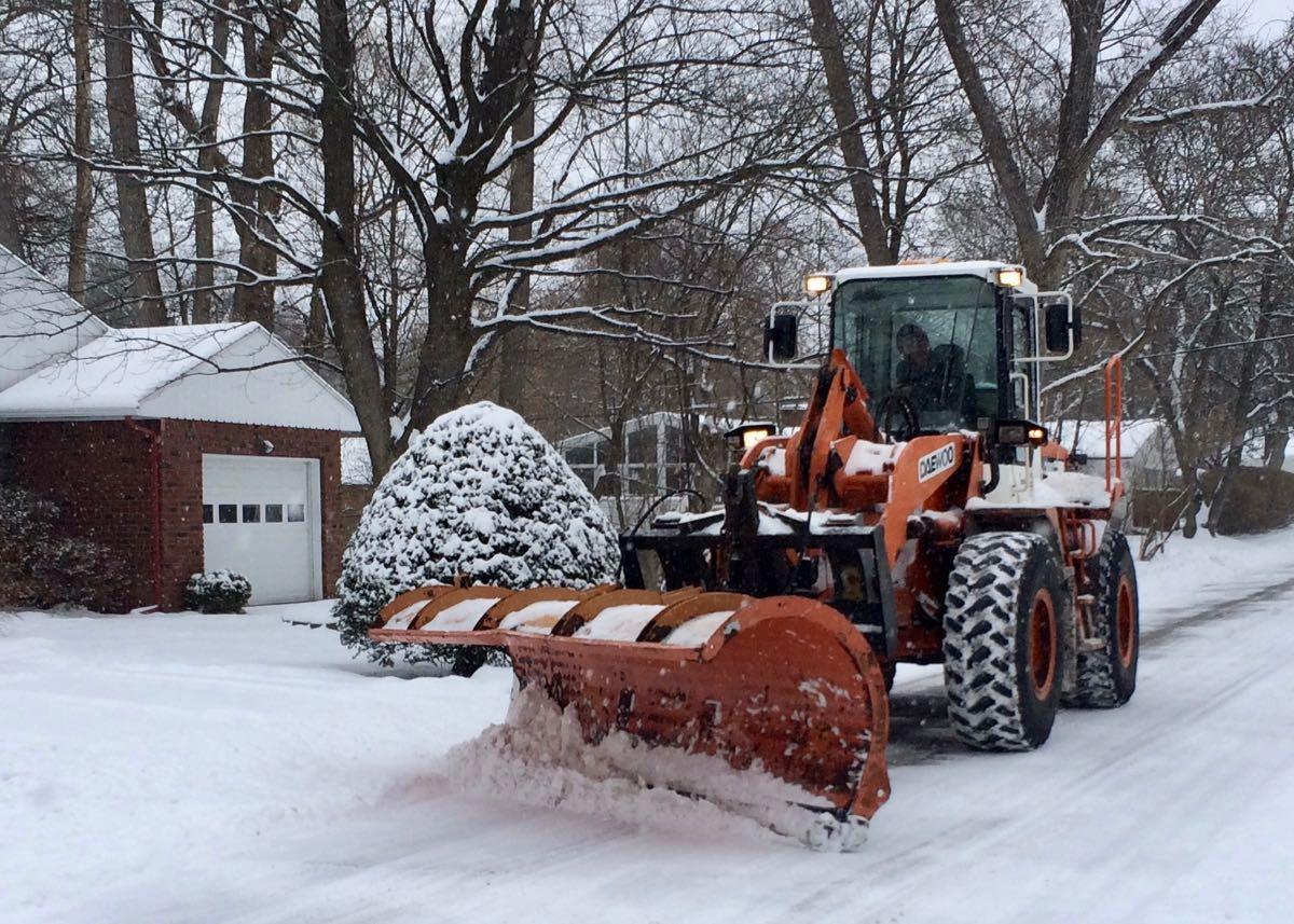 Albany snow removal front end loader plow