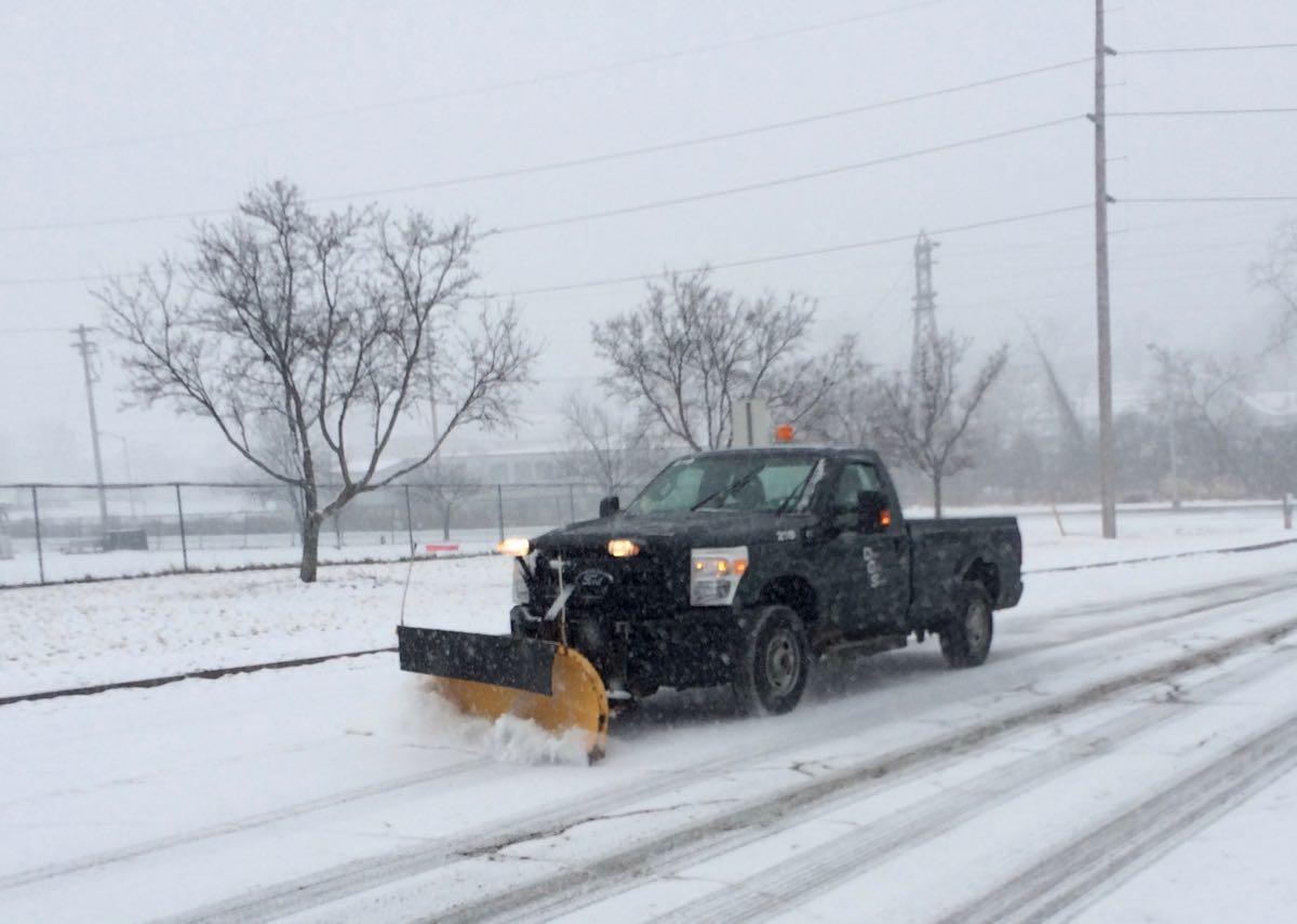 Albany snow removal pickup with plow