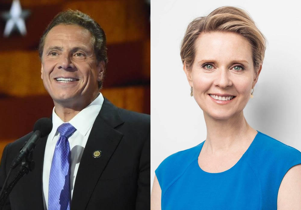 Andrew Cuomo and Cynthia Nixon