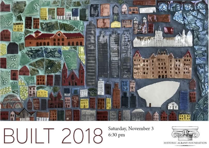 BUILT 2018 postcard