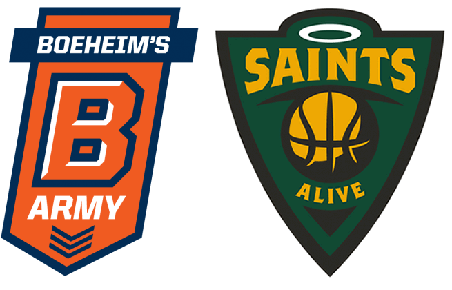 TBT Boeheims Army Saints Alive logos