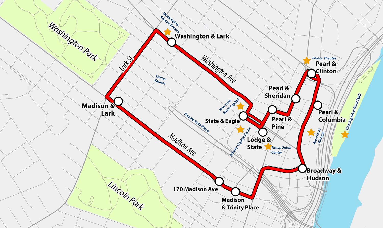 CDTA Capital City Trolley map