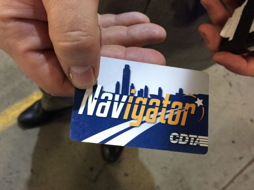 CDTA Navigator card in hand