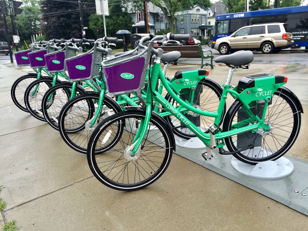 CDTA bike share rack at Madison and Western