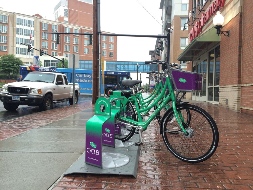 bike share rack near Albany Med