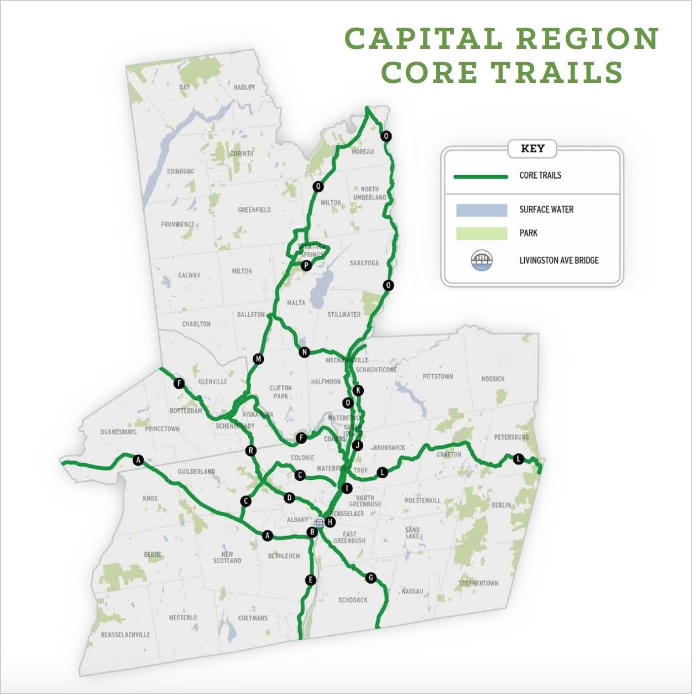 Capital District Trails Plan 2018 core trails map