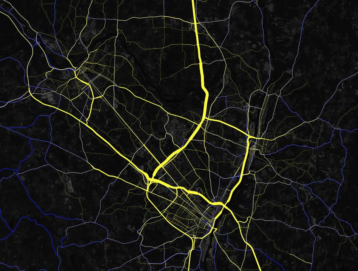 Capital Region traffic arteries large Mapbox