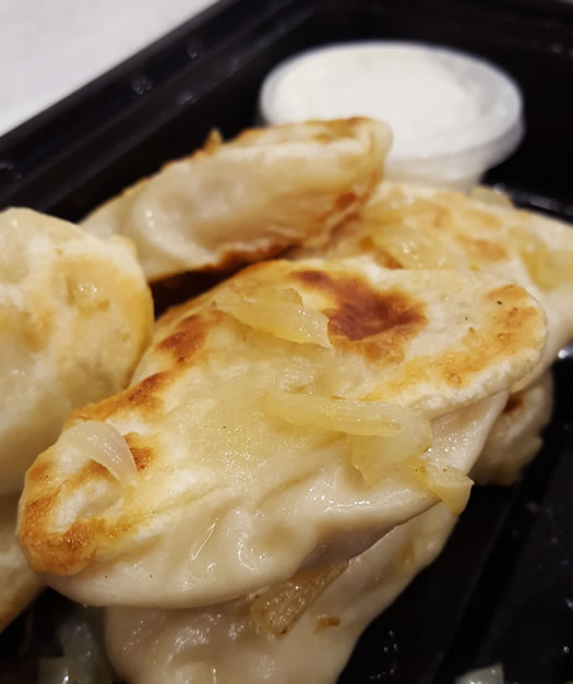 Chesters Smokehouse pierogi sauteed